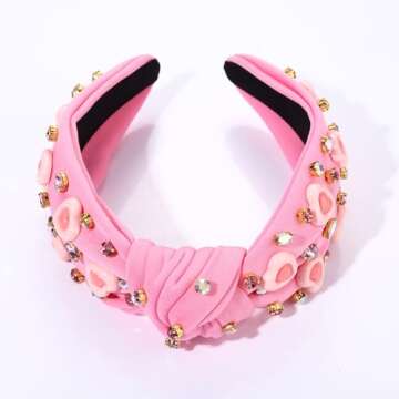 MOLOCH Pink Heart Headband for Valentine's Day Gifts