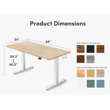 FEZIBO Electric Standing Desk, 48 x 24 Inches Height Adjustable Stand up Desk, Sit Stand Home Office Desk, Computer Desk, Maple