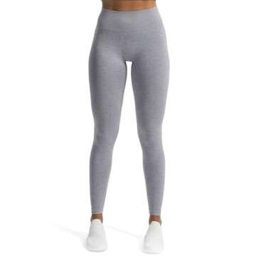 Aoxjox Women's High Waist Workout Gym Vital Seamless Leggings Yoga Pants 24'' (Smokey Grey Marl, Small)