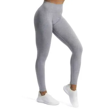 Aoxjox Women's High Waist Workout Gym Vital Seamless Leggings Yoga Pants 24'' (Smokey Grey Marl, Small)