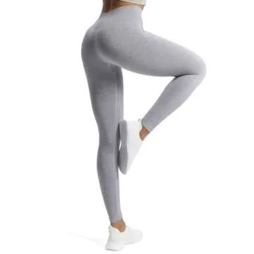 Aoxjox Women's High Waist Workout Gym Vital Seamless Leggings Yoga Pants 24'' (Smokey Grey Marl, Small)