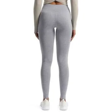Aoxjox Women's High Waist Workout Gym Vital Seamless Leggings Yoga Pants 24'' (Smokey Grey Marl, Small)