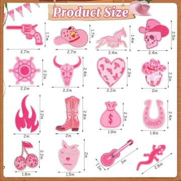 60pcs Assorted Western Iron On Patches for Creative DIY Projects!