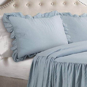 Lush Decor Ruffle Skirt Bedspread Set in Lake Blue