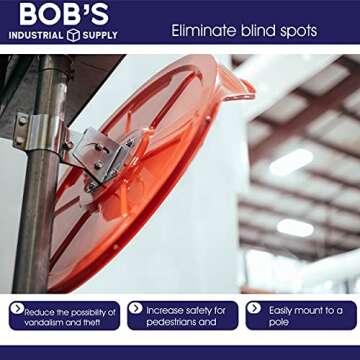 BISupply Safety Convex Mirror – 23 Inch Large Round Outdoor Mirror Blind Spot Mirror for Driveways...