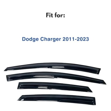 IG Window Visor for Dodge Charger 2011-2023, Rain Guard Tape-On Sun Wind Side Vent Window Deflector ...