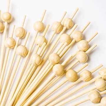 Cocktail Picks - Durable Bamboo Sticks for Elegant Parties