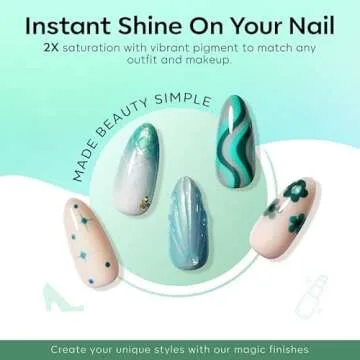 modelones Ethereal Green Gel Nail Polish Set - 6 Colors Mermaid Lagoon Dark Green Gel Polish Kit Turquoise Glitter Gel Polish Soak OFF LED St. Patrick's Day Manicure Nail Art Gel Salon DIY Gift