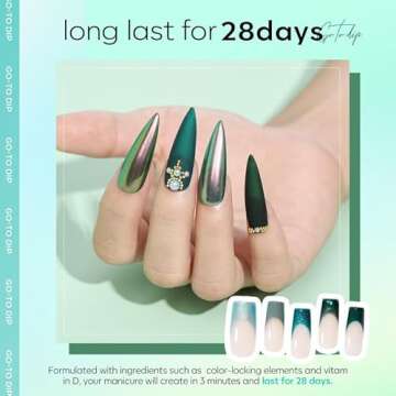 modelones Ethereal Green Gel Nail Polish Set - 6 Colors Mermaid Lagoon Dark Green Gel Polish Kit Turquoise Glitter Gel Polish Soak OFF LED St. Patrick's Day Manicure Nail Art Gel Salon DIY Gift