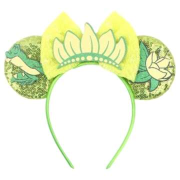 CLGIFT Princess Minnie Ears,Pick your color, Flower Minnie Ears, Floral minnie ears, Purple Sparkle ...