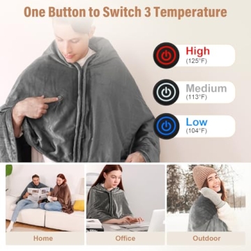 USB Heated Blanket Shawl for Outdoor Comfort