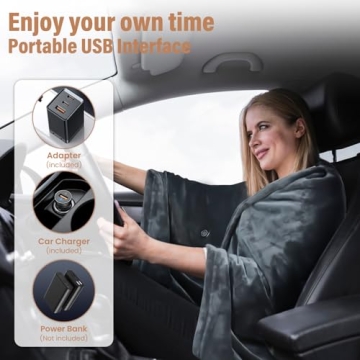 USB Heated Blanket Shawl for Outdoor Comfort