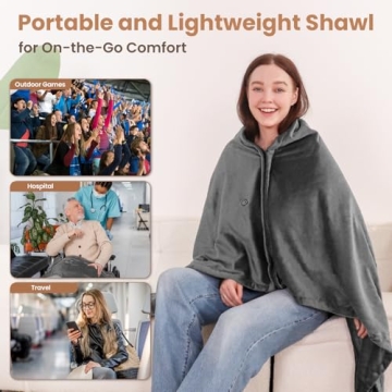 USB Heated Blanket Shawl for Outdoor Comfort