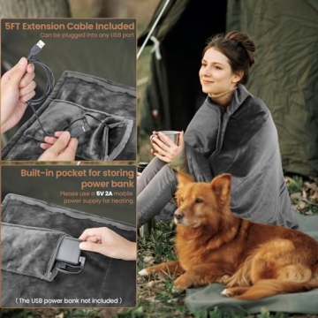 USB Heated Blanket Shawl for Outdoor Comfort