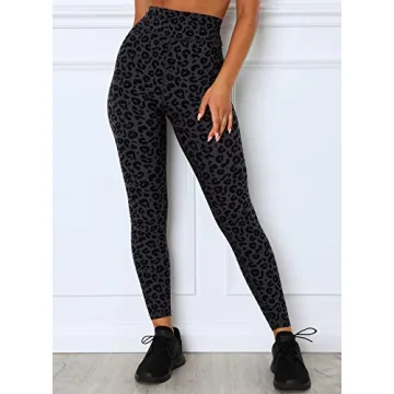 Stylish Leopard Print Workout Set with High Waist Leggings