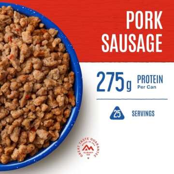 Mountain House Pork Sausage #10 Can | Freeze Dried Survival & Emergency Food | 25 Servings
