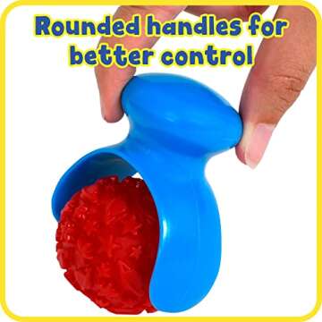 READY 2 LEARN Palm Dough Rollers - 3 Easy to Hold Arts and Crafts Tools for Kids - Set 2 - DIY Textured Patterns in Dough, Clay and Paint