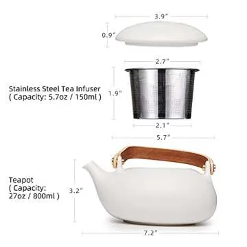Modern Japanese Teapot with Infuser for Tea Lovers Gift