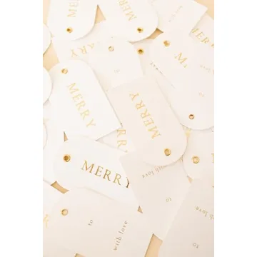 Merry Market Gold Foil Gift Tags Set of 25 for All Occasions