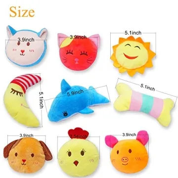 YUNKINGDOM Plush Squeaky Dog Toys for Small Pups