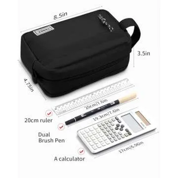 Sooez Big Capacity Pencil Pen Case, Upgraded Canvas Pencil Pouch Large Pencil Bag Organizer, Separate Compartments Easy Grip Handle, Aesthetic Supply for School Teens Adults, Mint Green