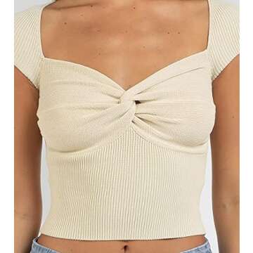 Stylish Meladyan Sweetheart Neck Crop Top for Women