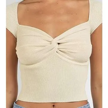 Stylish Meladyan Sweetheart Neck Crop Top for Women