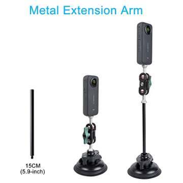 PellKing Suction Cup Mount for GoPro, Insta360, and Smartphones