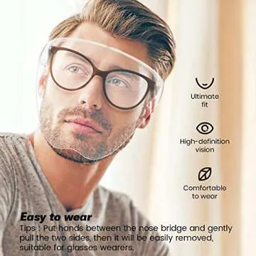 Wattne Face Shield, Clear Safety Face Shields with Frame Detachable Full Face Protective Reusable Goggle Shield Anti-spitting Fog & Scratch Resistant Suitable for Indoor and Outdoor Activities