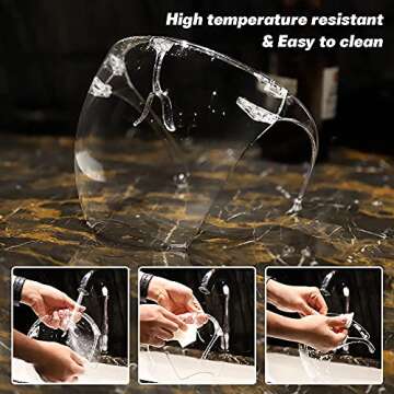 Wattne Face Shield, Clear Safety Face Shields with Frame Detachable Full Face Protective Reusable Goggle Shield Anti-spitting Fog & Scratch Resistant Suitable for Indoor and Outdoor Activities