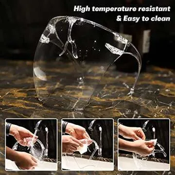 Wattne Face Shield, Clear Safety Face Shields with Frame Detachable Full Face Protective Reusable Goggle Shield Anti-spitting Fog & Scratch Resistant Suitable for Indoor and Outdoor Activities