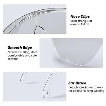 Wattne Face Shield, Clear Safety Face Shields with Frame Detachable Full Face Protective Reusable Goggle Shield Anti-spitting Fog & Scratch Resistant Suitable for Indoor and Outdoor Activities