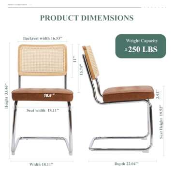 Stylish COLAMY Mid Century Modern Dining Chairs Set