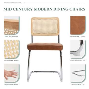 Stylish COLAMY Mid Century Modern Dining Chairs Set