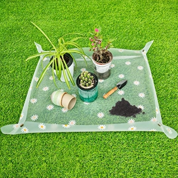 Repotting Mat for Indoor Plants Waterproof Clear Potting Mat Foldable Plant Potting Repotting Tray P...