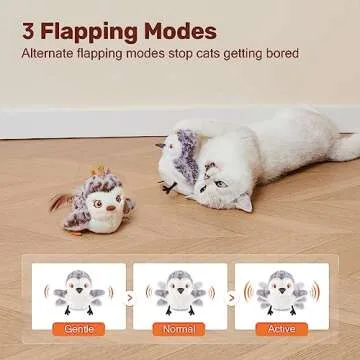 Potaroma Cat Toys 2 Pcs Flapping Sandpiper Pair-Mate, Lifelike Birds Chirp, Chargeable Touch Activated Kitten Fun Interactive Kitty Exercise with Catnip for All Breeds