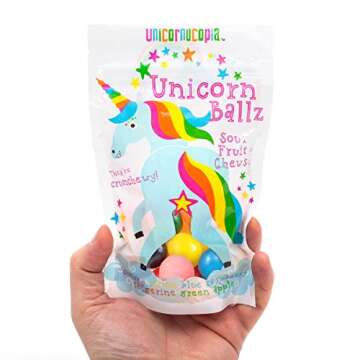 Unicorn Ballz Sour Candy - Fruity Rainbow Balls - Made in the USA - Unicorn Gifts - Bachelorette Gag Gift 9oz