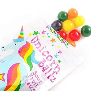 Unicorn Ballz Sour Candy - Fruity Rainbow Balls - Made in the USA - Unicorn Gifts - Bachelorette Gag Gift 9oz