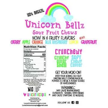 Unicorn Ballz Sour Candy - Fruity Rainbow Balls - Made in the USA - Unicorn Gifts - Bachelorette Gag Gift 9oz