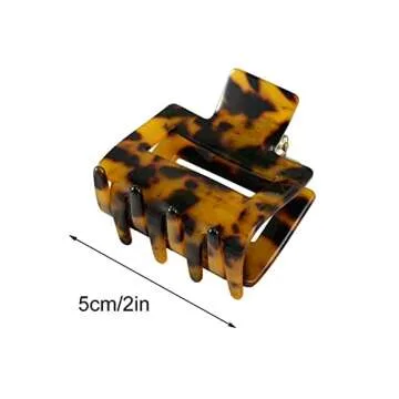BetterJonny Medium Hair Claw Clips, 4Pcs Acetate Hair Clips Square Hair Jaw Clips Hair Accessories for Women, Tortoise Barrettes