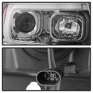 ACANII - For 1999-2004 Jeep Grand Cherokee LED Light Tube Halo Projector Headlights Headlamps Driver & Passenger Side