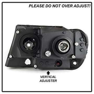 ACANII - For 1999-2004 Jeep Grand Cherokee LED Light Tube Halo Projector Headlights Headlamps Driver & Passenger Side