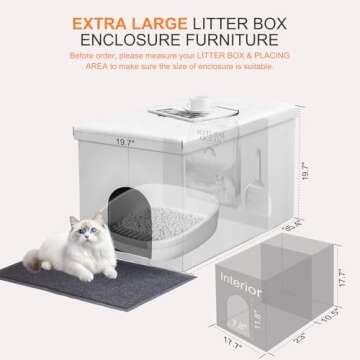 MEEXPAWS Cat Litter Box Enclosure Furniture Hidden, Cat Washroom Bench Storage Cabinet | Extra Large...
