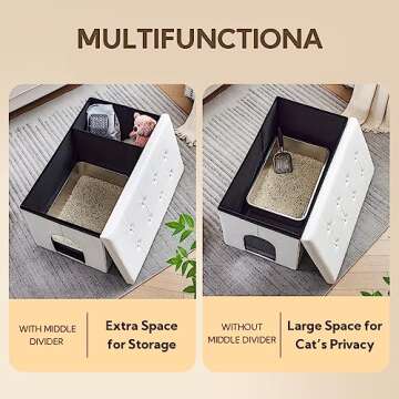 MEEXPAWS Cat Litter Box Enclosure Furniture Hidden, Cat Washroom Bench Storage Cabinet | Extra Large 35.4'' x 19.7'' x 19.7''| Dog Proof | Waterproof Inside/Easy Clean | Easy Assembly | Odor Control