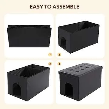 MEEXPAWS Cat Litter Box Enclosure Furniture Hidden, Cat Washroom Bench Storage Cabinet | Extra Large 35.4'' x 19.7'' x 19.7''| Dog Proof | Waterproof Inside/Easy Clean | Easy Assembly | Odor Control