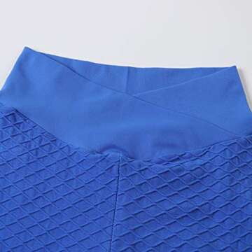 MOSHENGQI Women's Ruched Butt Lifting High Waist Yoga Pants Tummy Control Stretchy Workout Leggings Textured Booty Tights(Small,#3 Strong Blue)