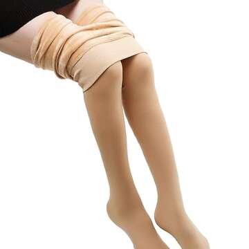 Blostirno Women's Fleece Lined Tights Thermal Pantyhose Leggings Opaque Winter Warm Thick Stockings ...