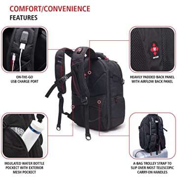 Swiss Eagle SmartScan Laptop Backpack with USB Port and Shoe Compartment designed to fit 15-inch Notebook