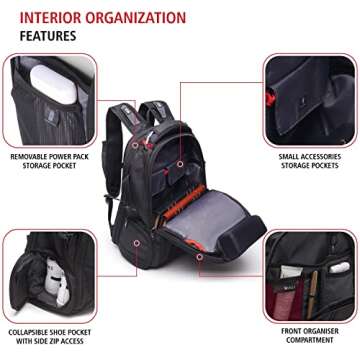 Swiss Eagle SmartScan Laptop Backpack with USB Port and Shoe Compartment designed to fit 15-inch Notebook