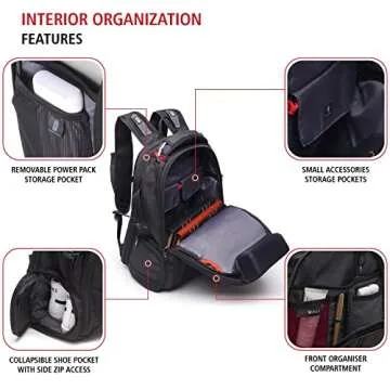 Swiss Eagle SmartScan Laptop Backpack with USB Port and Shoe Compartment designed to fit 15-inch Notebook